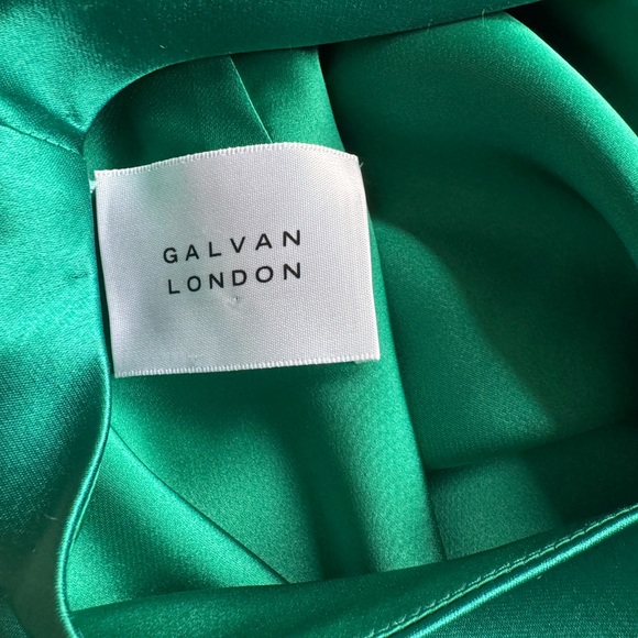 Worn 1x. Galvan evening dress. Forest green. US 8. Shows normal signs of wear. - Picture 5 of 10
